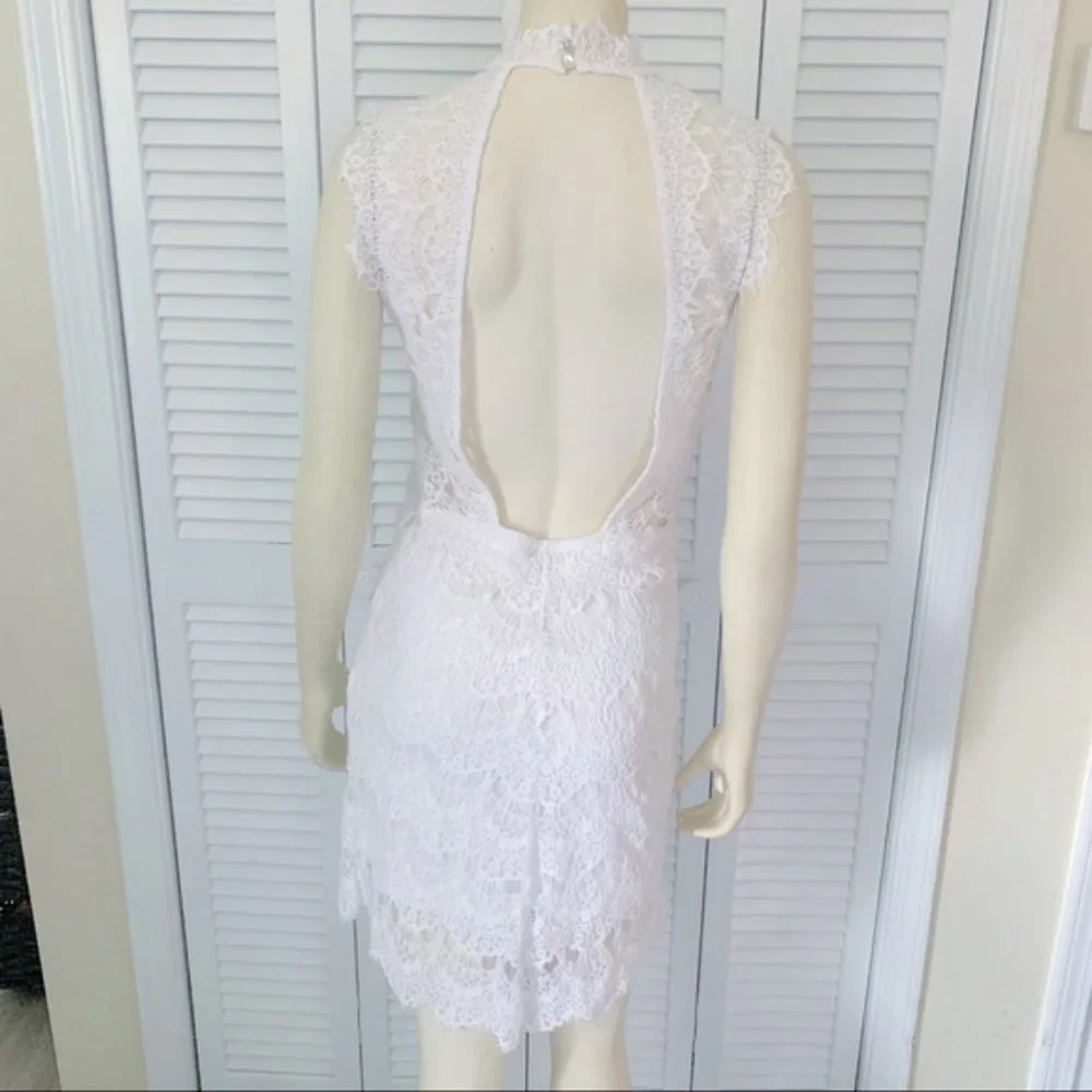 Free People Daydream White Lace Slip Mini Dress Medium